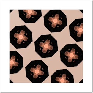 Black Octagons pattern designs Posters and Art